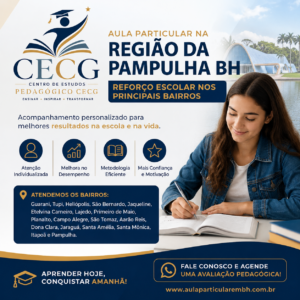 Aula Particular na Região da Pampulha BH Reforço Escolar nos Principais Bairros